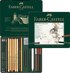 Спеціальний художній набір Faber-Castell PITT Monochrome Set, 21 предмет у металевій коробці, 112976