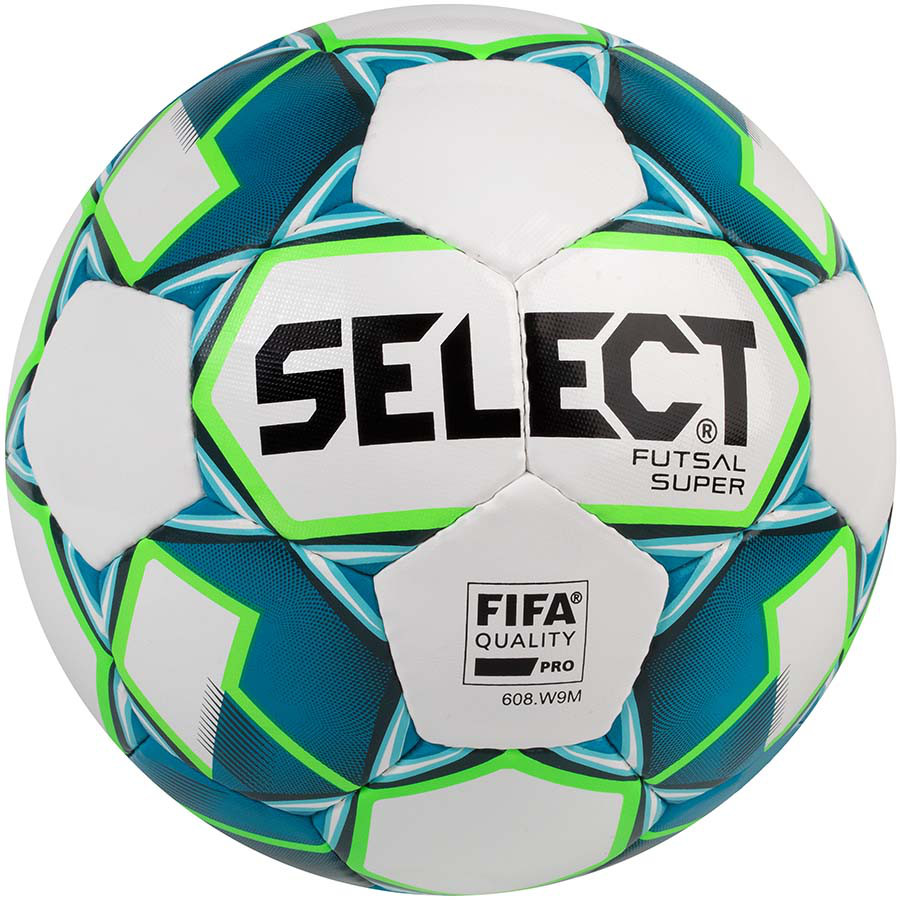 Мяч футзальный Select Futsal Super FIFA, бело-синий, р. 4, не ламинированный, низкий отскок - фото 1 - id-p299139802