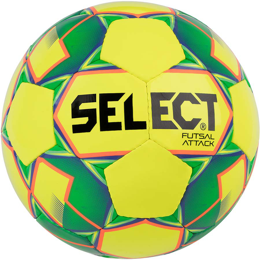 Мяч футзальный Select Futsal Attack New желто-зеленый, р. 4, не ламинированный, низкий отскок - фото 1 - id-p387353368