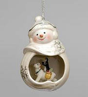 Порцелянова фігурка підвісна "Веселий сніговик" (Pavone) CMS - 39/11