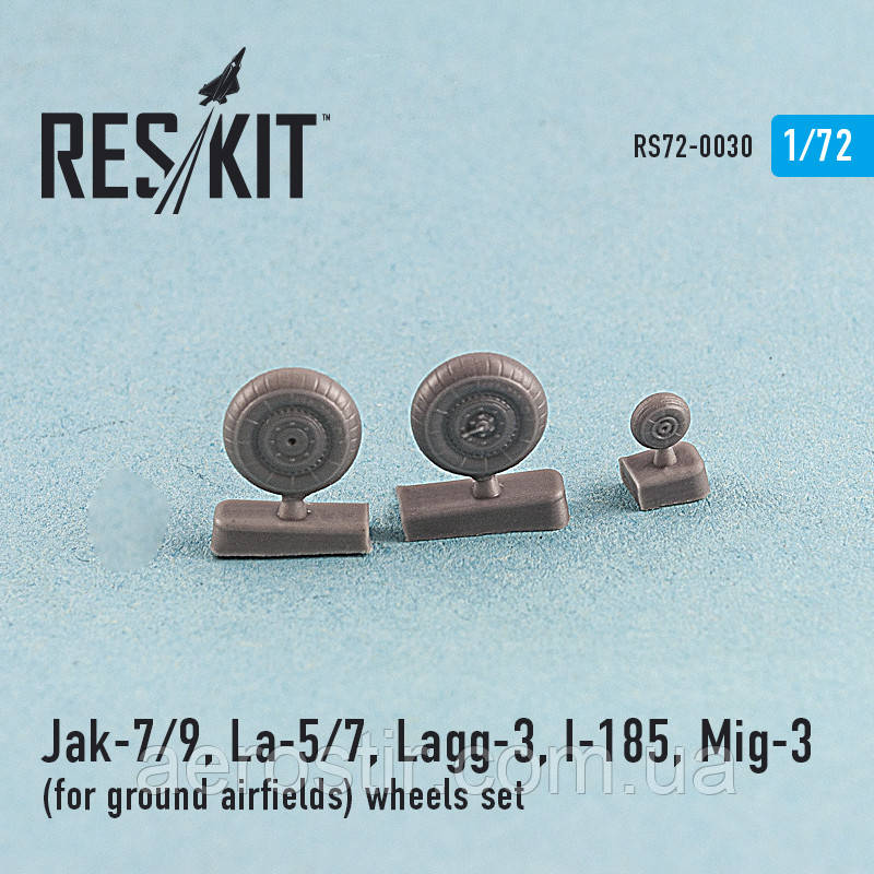 Jak-7/9, La-5/7, Lagg-3, I-185, Mig-3 (for ground airfields) wheels set 1/72 RES/KIT 72-0030