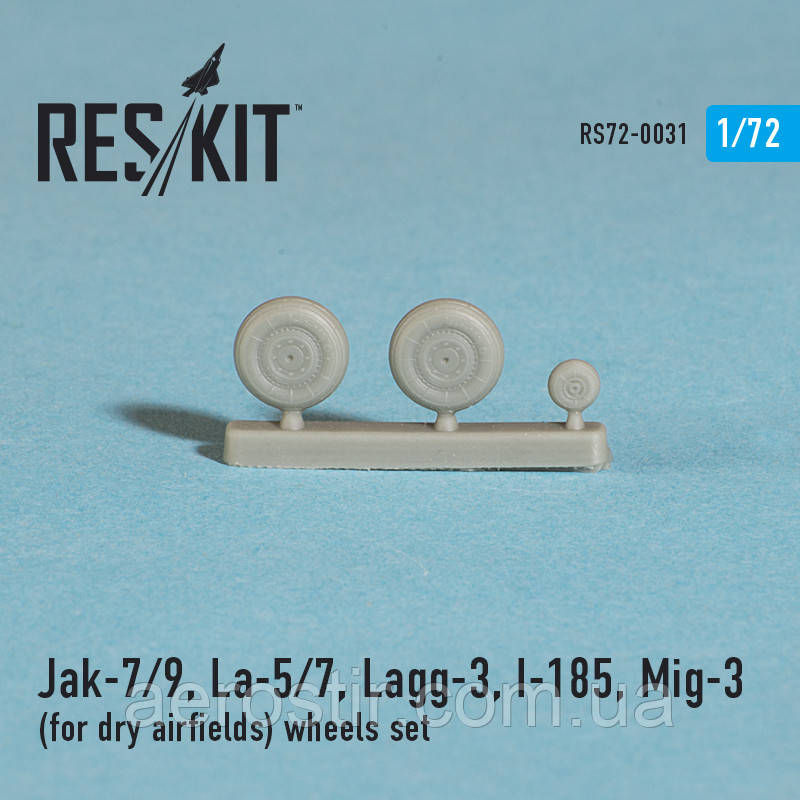 Jak-7/9, La-5/7, Lagg-3, I-185, Mig-3 (for dry airfields) wheels set 1/72  RES/KIT 72-0031