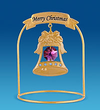 Фігурка з кристалами Сваровскі та позолотий Різдвяний дзвіночок