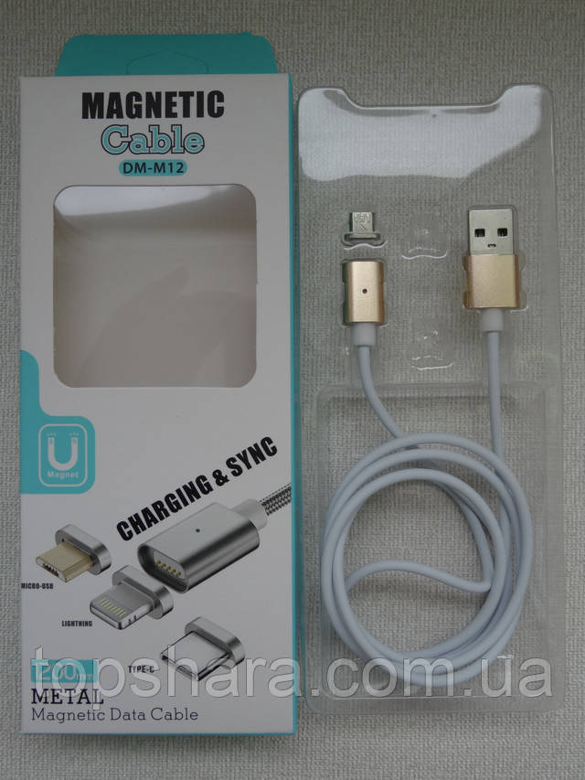 Магнитный шнур для зарядки смартфона с коннектором micro USB