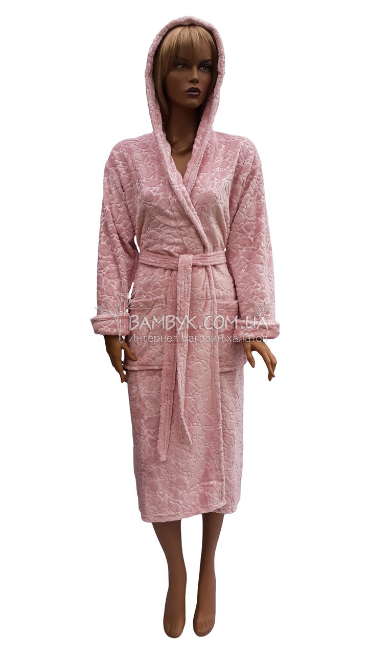 Теплий жіночий халат із жакардовим орнаментом Angora Bamboo No 360360