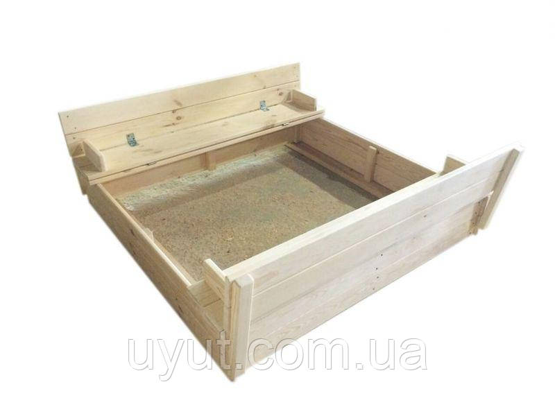 Пісочниця із сосни з кришкою під фарбування