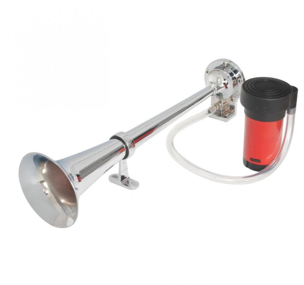 Сигнал Звуковий повітряний 12V/450mm Дудка/Компресор 100 790 Elegant червоний-хром, фото 1