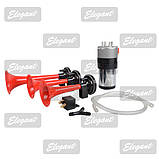 Сигнал Повітряний 12V/215mm 3 Дудки/Компресор 100 748 Elegant червоний, фото 2