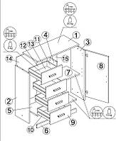 Комод з одними дверима та 4 шухлядами, колір дуб матовий, hotdeal, фото 4