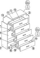 Комод із 5 шухлядами, колір білий hotdeal, фото 3