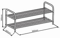 Полиця для взуття металева на 2 полиці чорна, hotdeal, фото 2