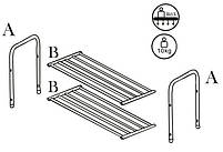 Полиця для взуття металева на 2 полиці чорна, hotdeal, фото 3