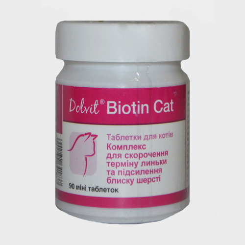 Доввіт Dolfos Біотин Кет (Biotyn cat) для котів, 90таб — комплекс для шкіри та шерсті