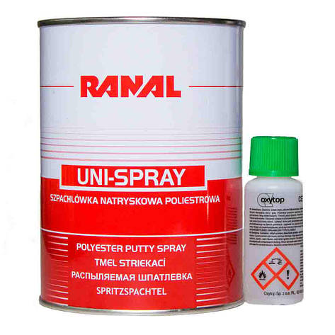 Шпаклівка що розпорошується (рідка) Ranal UNI-SPRAY 1,2 кг, фото 1