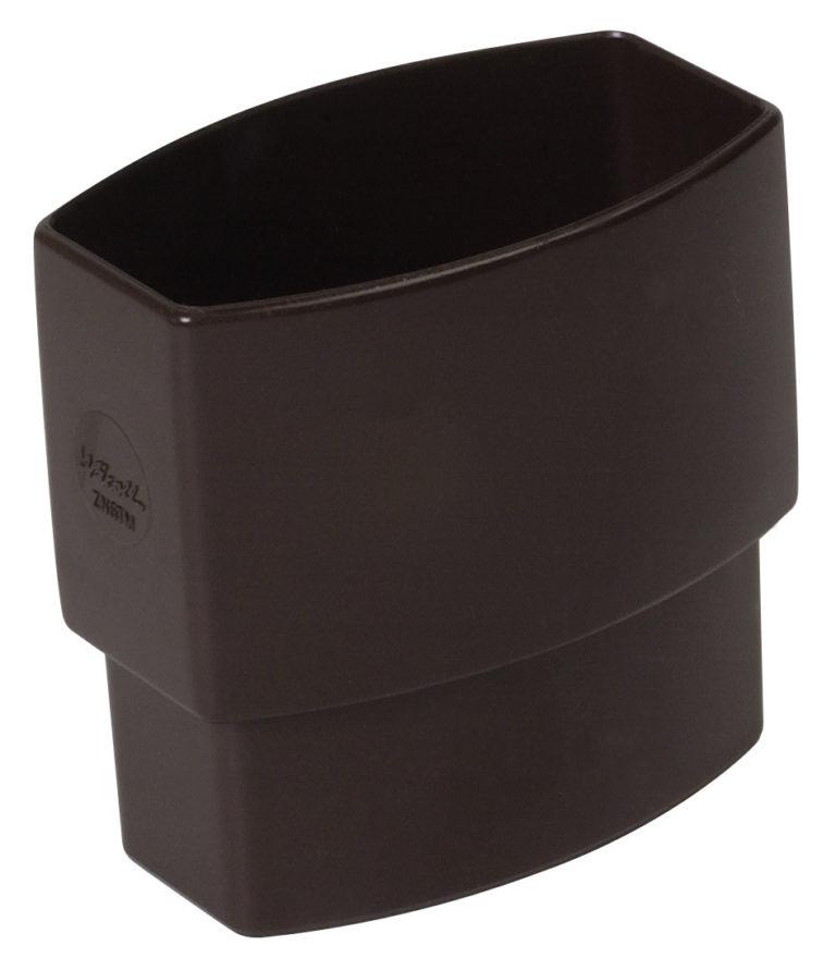 Муфта прямокутної труби D90-56 Nicoll, колір коричневий