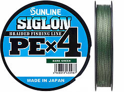 Шнур Sunline Siglon PE х4 150m #1.5/0.209mm 25lb/11kg (темно-зел.)