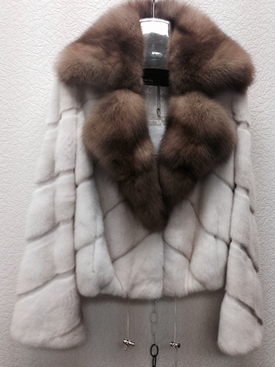 Шубка норкова з коміром із собаці, фото 1