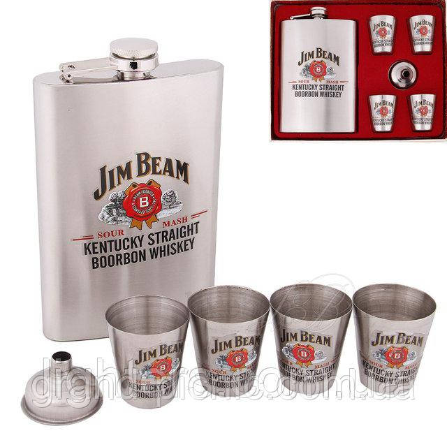 Подарунковий набір із флягою "Jim Beam" 0.3 л.