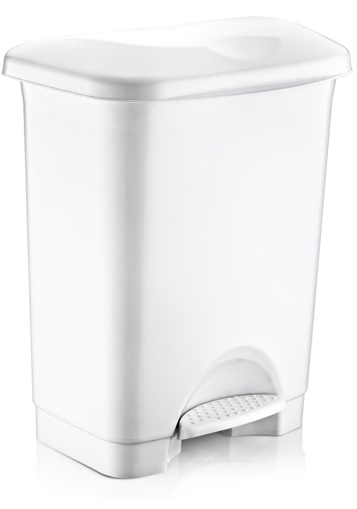 Відро для сміття з педаллю Irak Plastik Stella 45л біле, фото 1