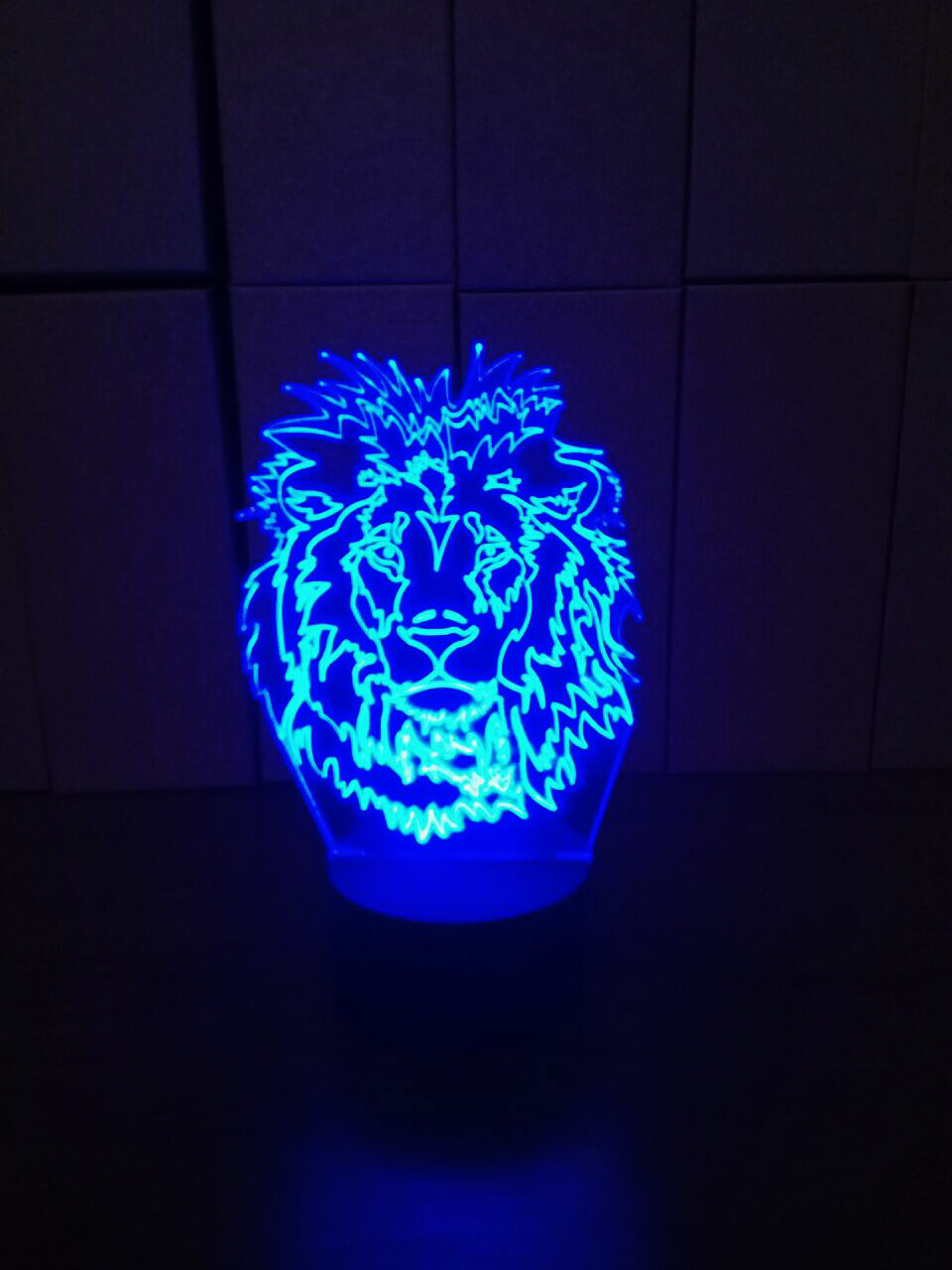 3d-світильник Лев 1, 3д-нічник, кілька підсвічувань (на батарейці), фото 1