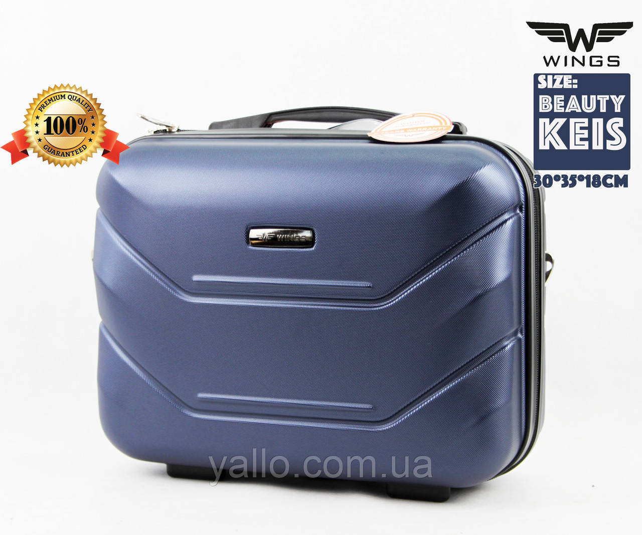 Ударостійкий! Keйс із полікарбонату Легкий і місткий. WINGS 147 KEIS CARBON DARK BLUE., фото 1