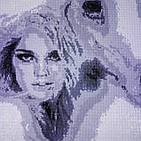 Картина Алмазна вишивка Дівчина з конем квадратні камені, фото 2