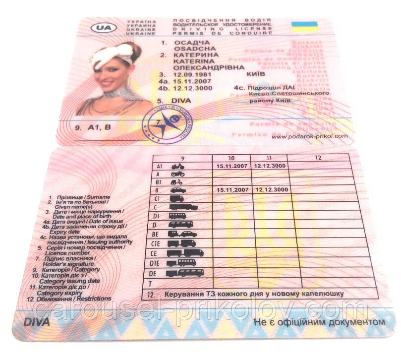 Посвідчення водія Катя Осадча, фото 1