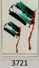 Флеш Тату. 11*6 См. Тимчасова, Перевідна. Набір, Шрами, Рани, Шви, Halloween, 3721, Кольорові