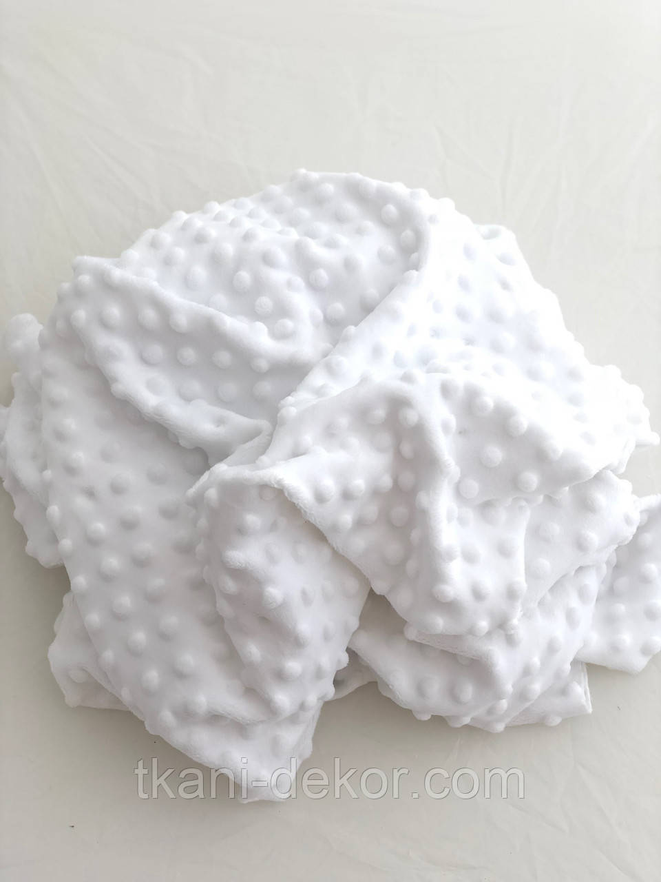 Тканина плюшева Minky Dots білий (пухирочки), фото 1