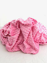 Ткань плюшева Minky Dots рожевий (пупирочки)