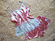 Красива піжама з атласу з мереживом топ і шорти Королівський Рожевий, фото 2