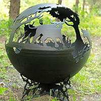 Очаг-шар металлический Быки (диаметр 50 см)