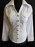 Жіночі блузи білого кольору з поясом., фото 4