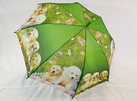 Детский зонт с собачками со свистком зеленый