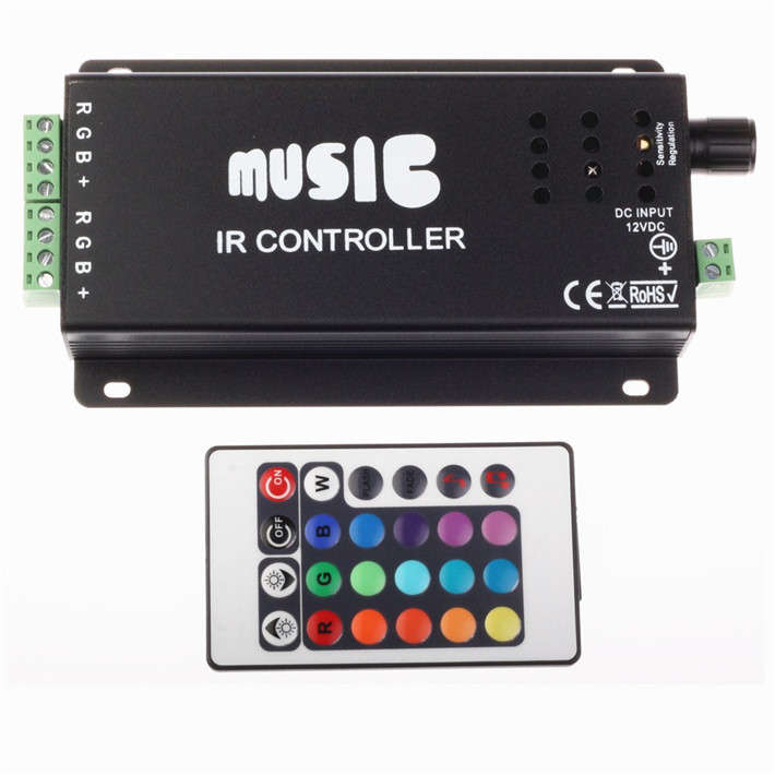 RGB music музичний контролер 12A IR 144W 12 V (24 кнопки)
