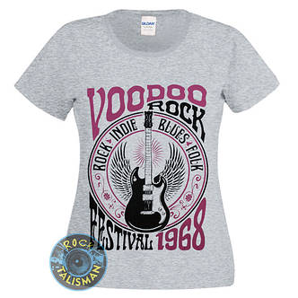 Футболка жіноча VOODOO ROCK Festival 1968 меланжева, фото 2