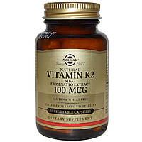 Вітамін К2 (Natural Vitamin K2), Solgar, 100 мкг, 50 капсул