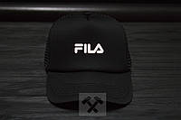 Спортивная кепка Fila, Фила, тракер, летняя кепка, мужская, женская, черного цвета,