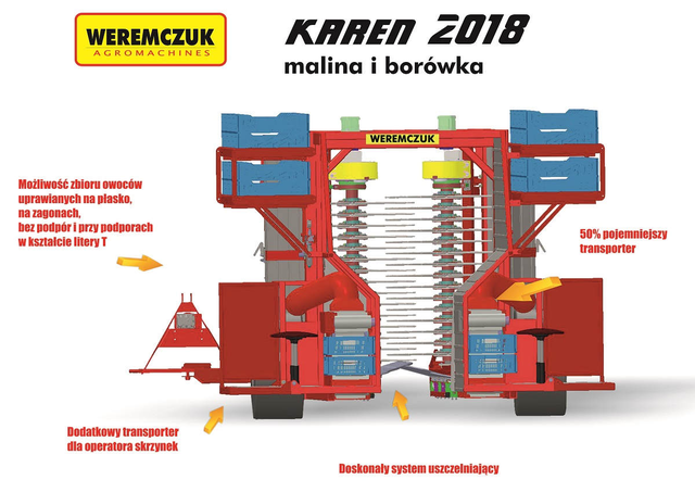 Комбайни для збирання лохини і жимолості KAREN Комбайни для збирання лохини і жимолості KAREN