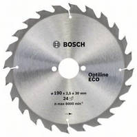 Циркулярний диск Bosch 190x30/24 Optiline ECO