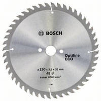 Циркулярний диск Bosch 190x20/16x48 Optiline ECO