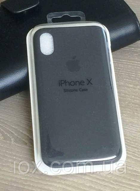 Силіконовий темно-синій чохол для iPhone X/XS