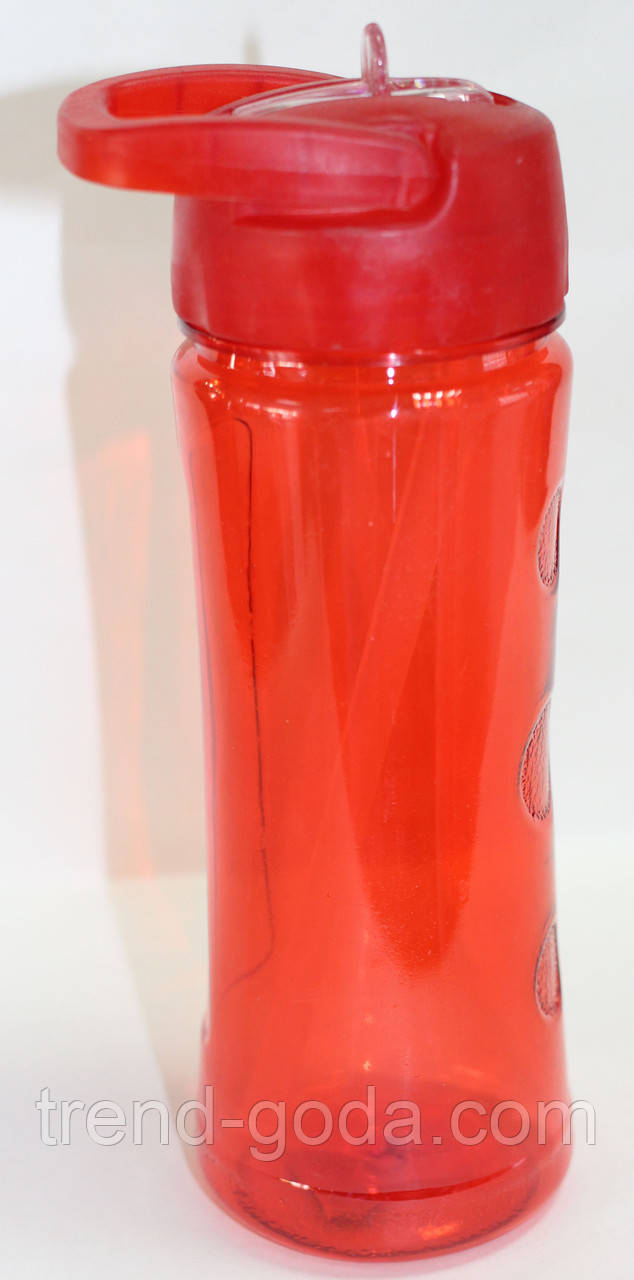 Пляшка для напоїв пластикова, червона, 500 мл, фото 1