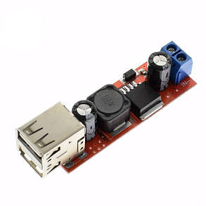 Стабілізатор знижувальний подвійний USB DC-DC 6-40 В на 5 В 3 А LM2596S, фото 2