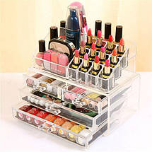 Акриловий органайзер для косметики настільний Cosmetic Organizer Makeup Container 5, фото 3