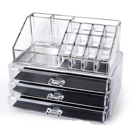 Акриловий органайзер для косметики настільний Cosmetic Organizer Makeup Container 5, фото 2