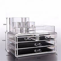 Акриловий органайзер для косметики настільний Cosmetic Organizer Makeup Container 5, фото 4