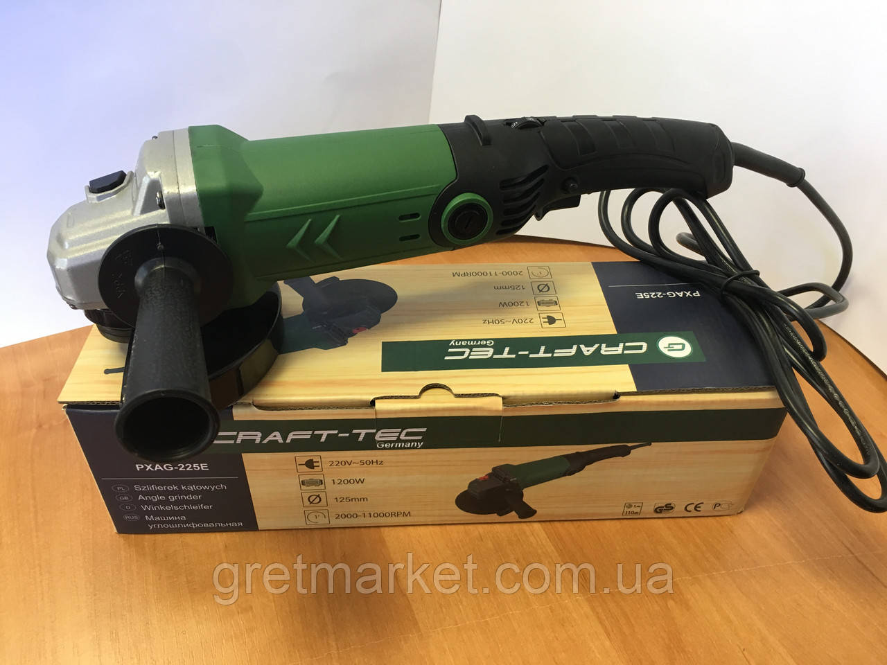 Кутова шліфувальна машина Craft-tec PXAG-225E