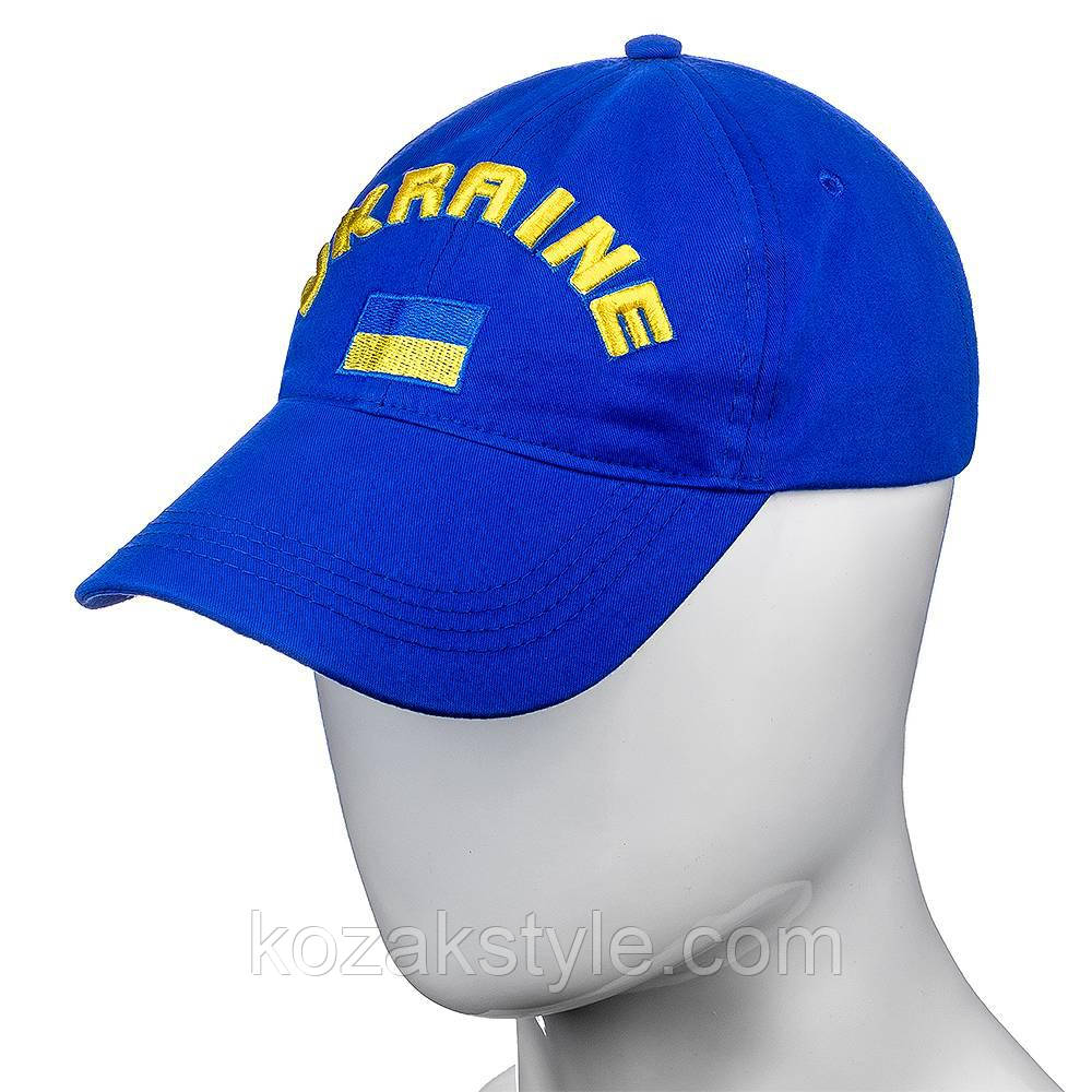 Бейсболка Ukraine з прапором синя