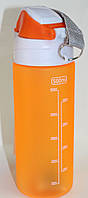 Пляшка для напоїв пластикова, матова, помаранчева, 500 мл